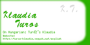 klaudia turos business card